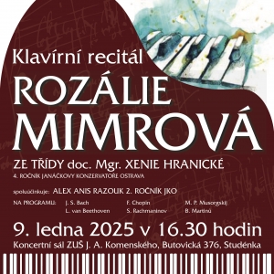 Klavírní recitál Rozálie Mimrové / Příspěvek